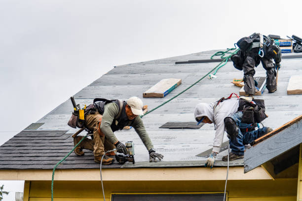 Professional Gutter Installation technician working in Greenbrae, CA